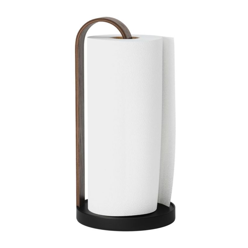 Soporte para Toalla de Papel Umbra de Madera Negro/Nogal