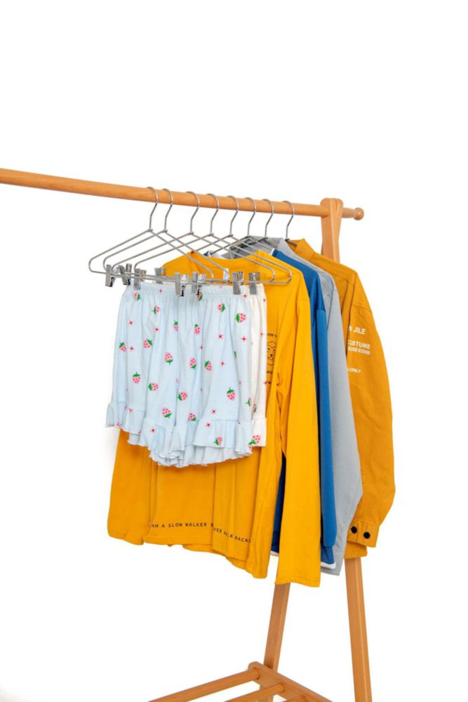Perchas de ropa Quality Hangers 10 unidades con clips cromados
