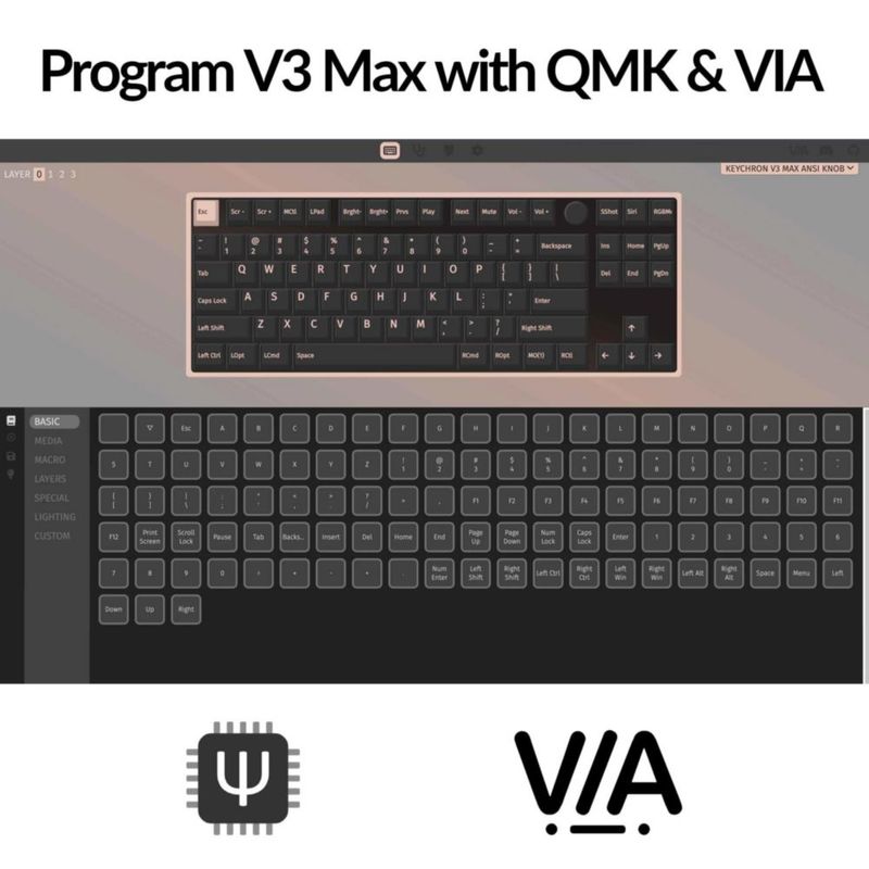 Teclado mecánico Keychron V3 Max TKL inalámbrico RGB