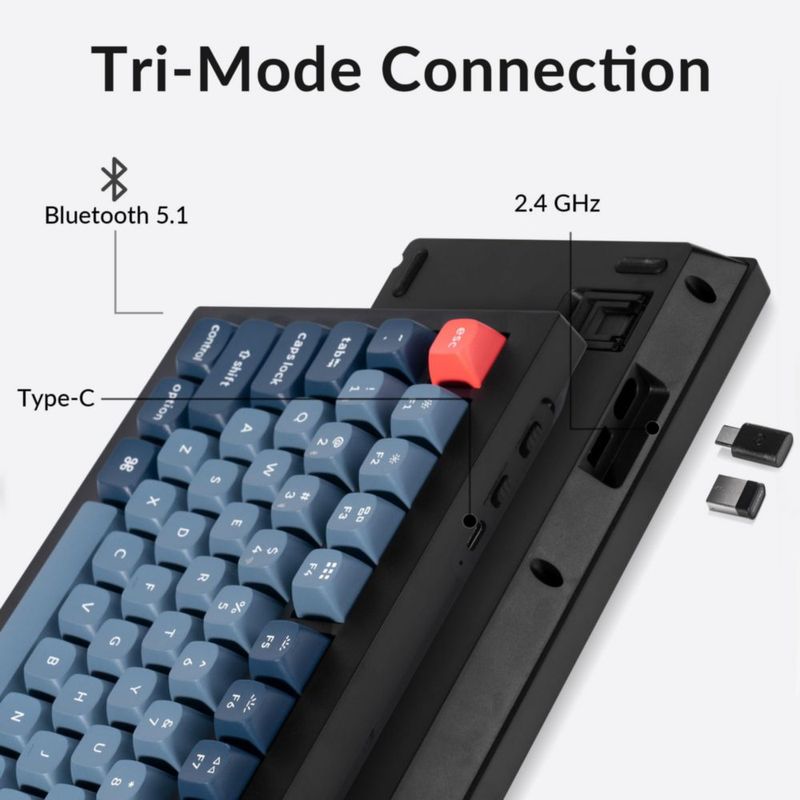 Teclado mecánico Keychron V3 Max TKL inalámbrico RGB