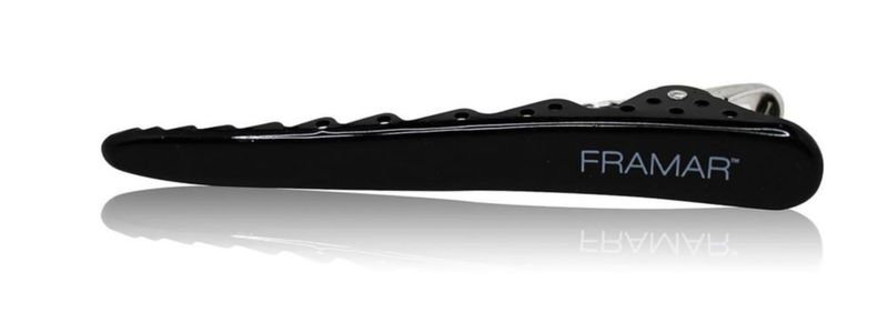 Pinzas para cabello FRAMAR negras - paquete de 4 - metal para peinado