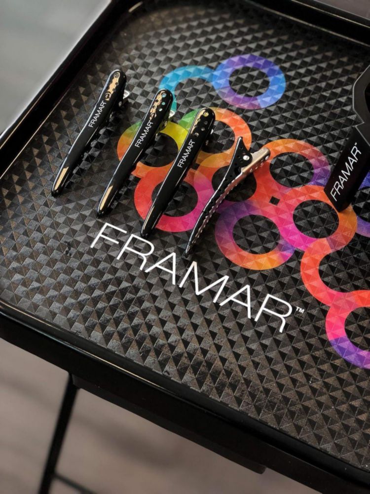 Pinzas para cabello FRAMAR negras - paquete de 4 - metal para peinado