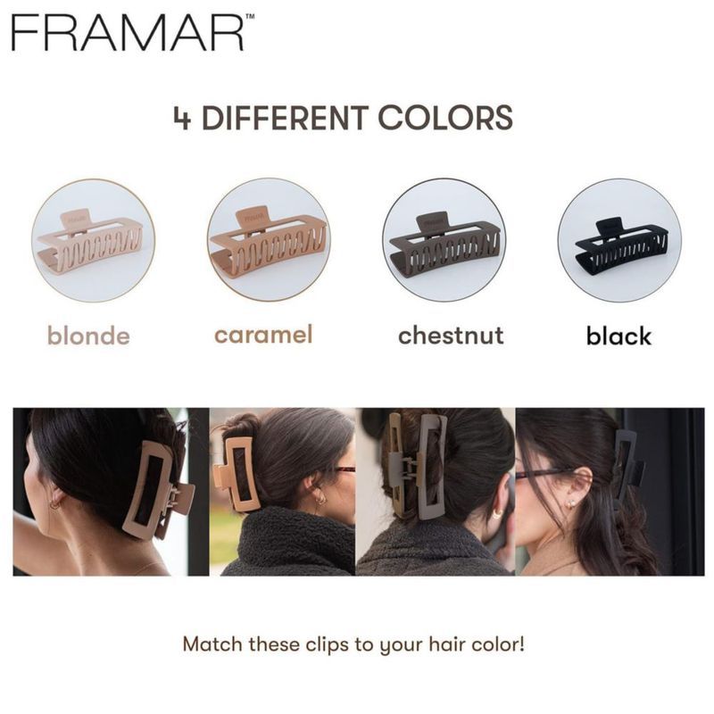 Pinza para el cabello FRAMAR extra grande acabado mate