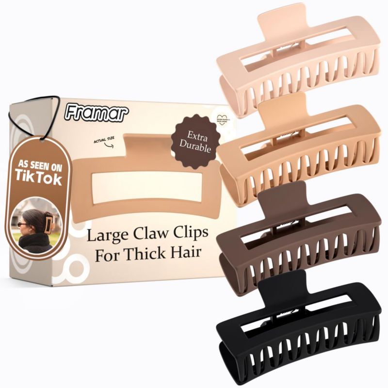 Pinza para el cabello FRAMAR extra grande acabado mate