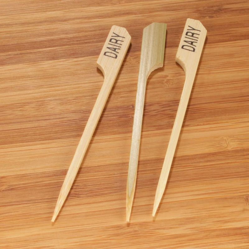 Pincho de bambú marcador de lácteos BambooMN 89 cm (paquete de 100)