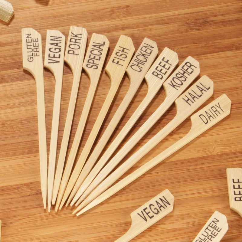 Pincho de bambú marcador de lácteos BambooMN 89 cm (paquete de 100)