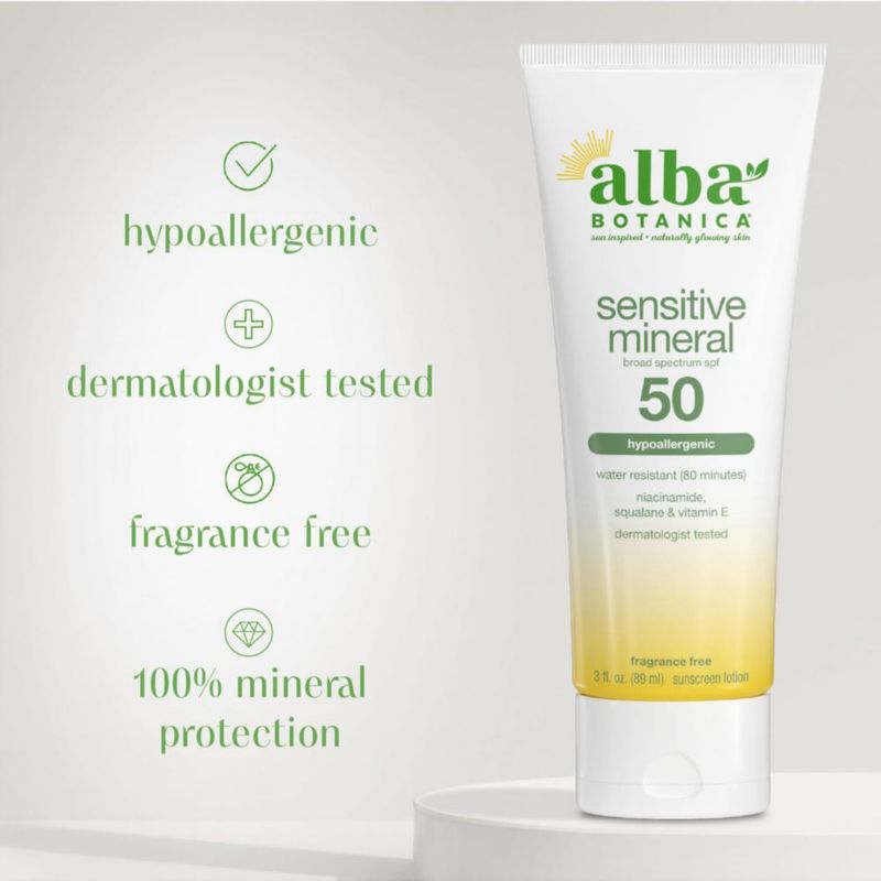 Protector solar Alba Botanica SPF 50 89 ml para piel sensible