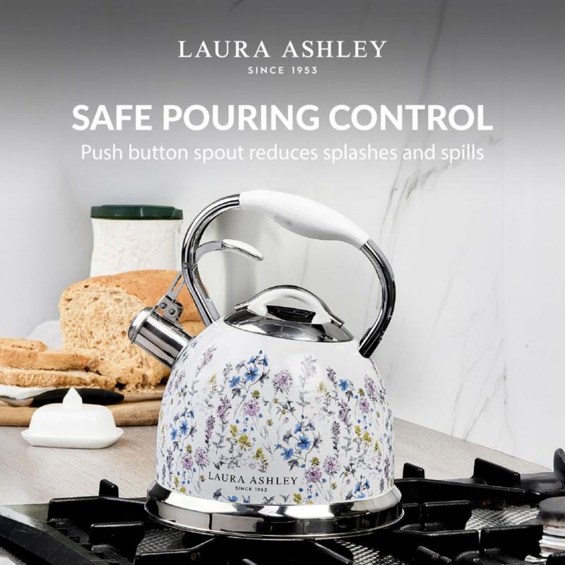 Tetera Laura Ashley Wild Meadow 25 L con Silbato para Fogón