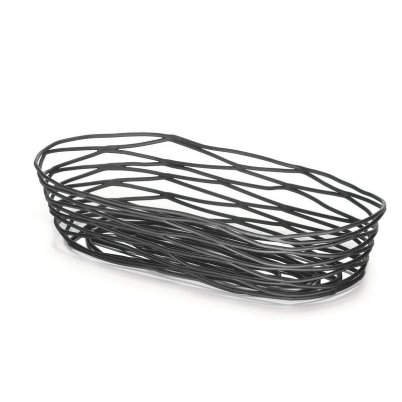 Cesta Tablecraft BK11709 23x10x5 cm Negro de Metal Oblonga