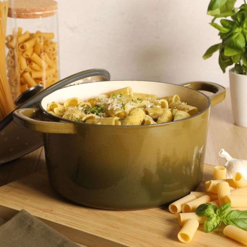 Olla Holandesa Crock-Pot 5 L Verde Salvia Esmaltada de Hierro Fundido