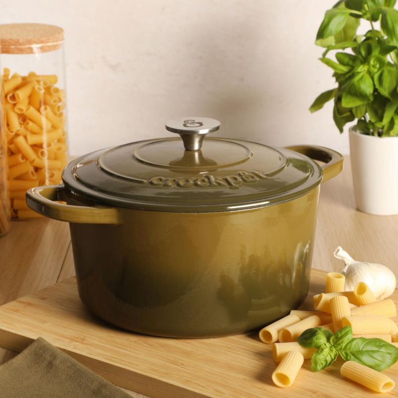 Olla Holandesa Crock-Pot 5 L Verde Salvia Esmaltada de Hierro Fundido