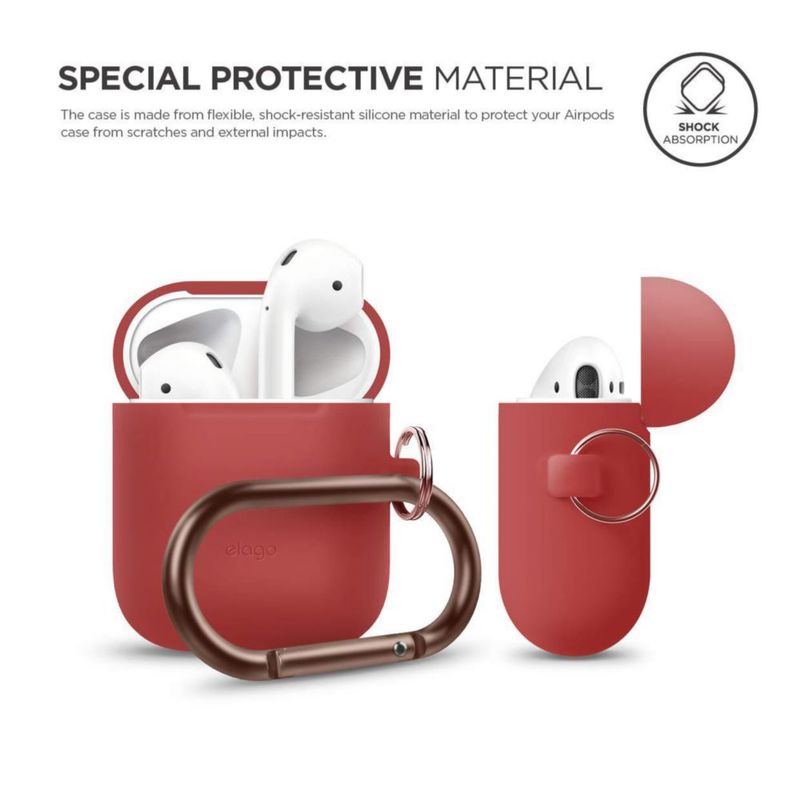 Funda elago de silicona con llavero para AirPods 1 y 2