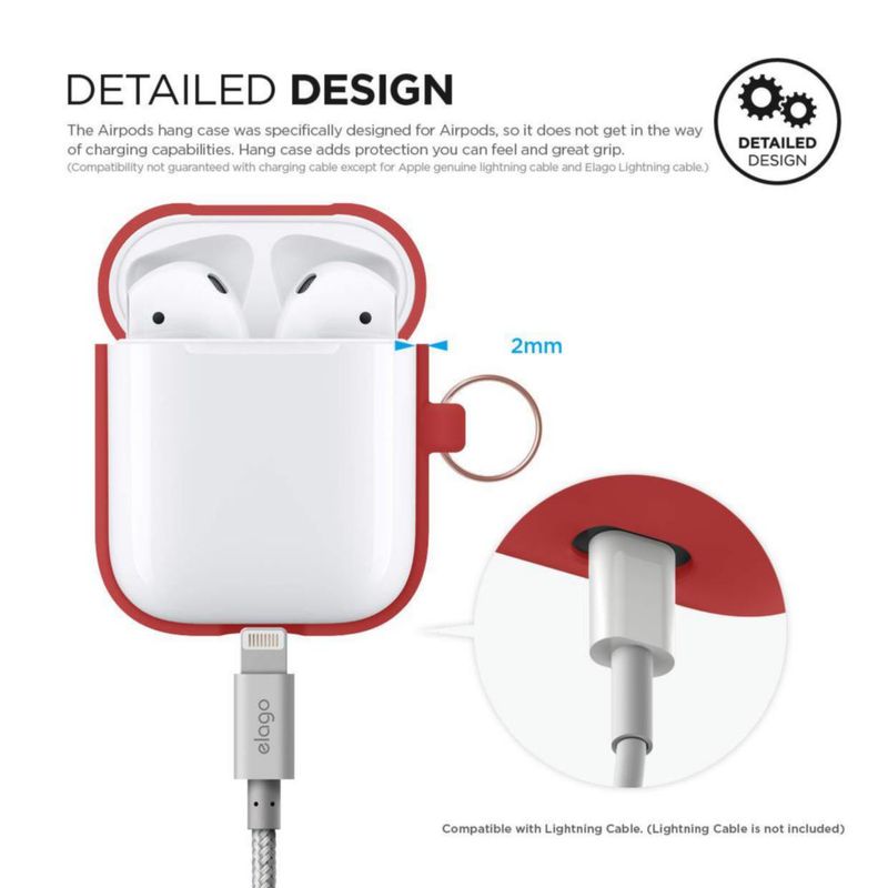 Funda elago de silicona con llavero para AirPods 1 y 2