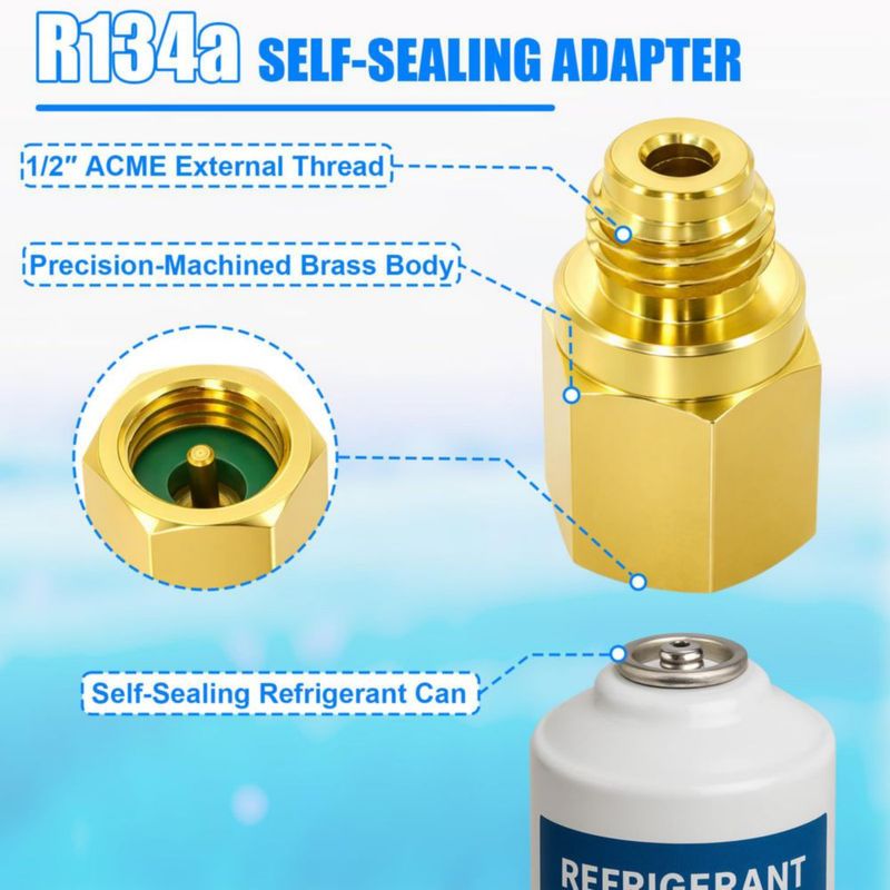 Kit de Recarga de Refrigerante Wadoy R134A/R12/R22 48 cm 1/4" SAE