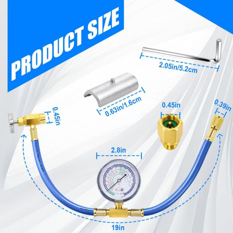 Kit de Recarga de Refrigerante Wadoy R134A/R12/R22 48 cm 1/4" SAE