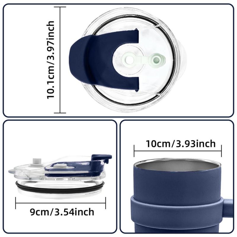Tapas para vaso térmico AiHeart 2 piezas 9 × 10 cm compatibles con pajilla