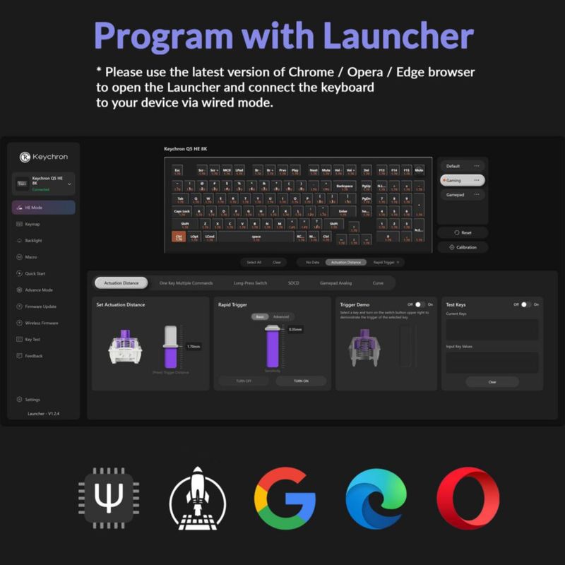 Teclado Keychron Q5 HE 96% con cable RGB intercambiable en caliente blanco