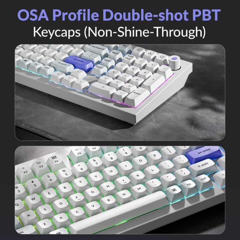 Teclado Keychron Q5 HE 96% con cable RGB intercambiable en caliente blanco