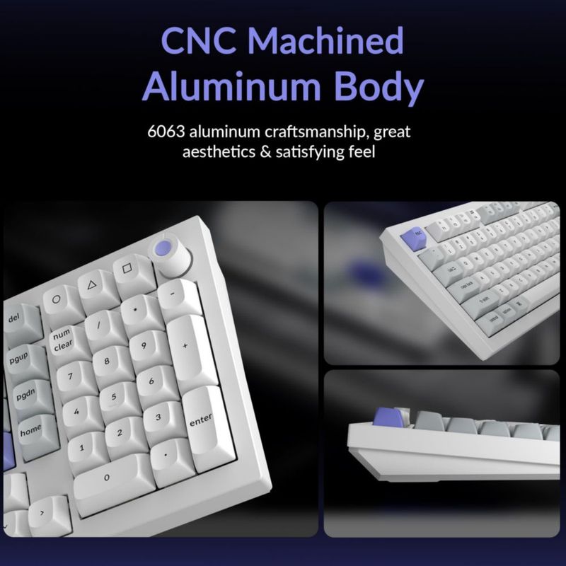 Teclado Keychron Q5 HE 96% con cable RGB intercambiable en caliente blanco