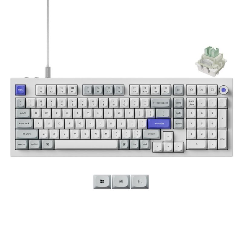 Teclado Keychron Q5 HE 96% con cable RGB intercambiable en caliente blanco