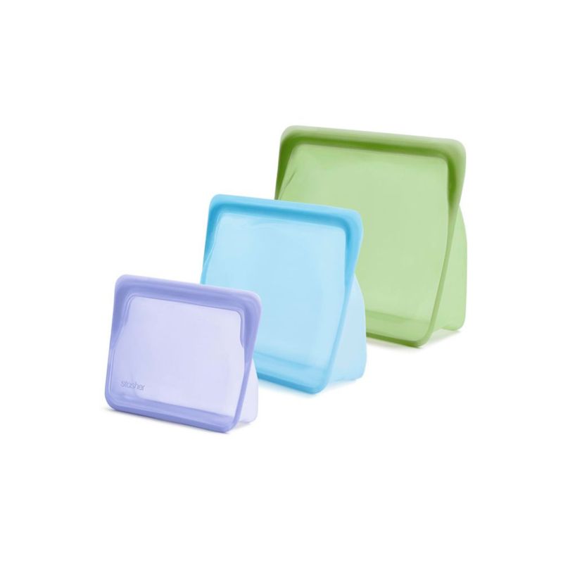 Bolsas de silicona Stasher Paquete de 3 multicolor 28/56/104 fl oz