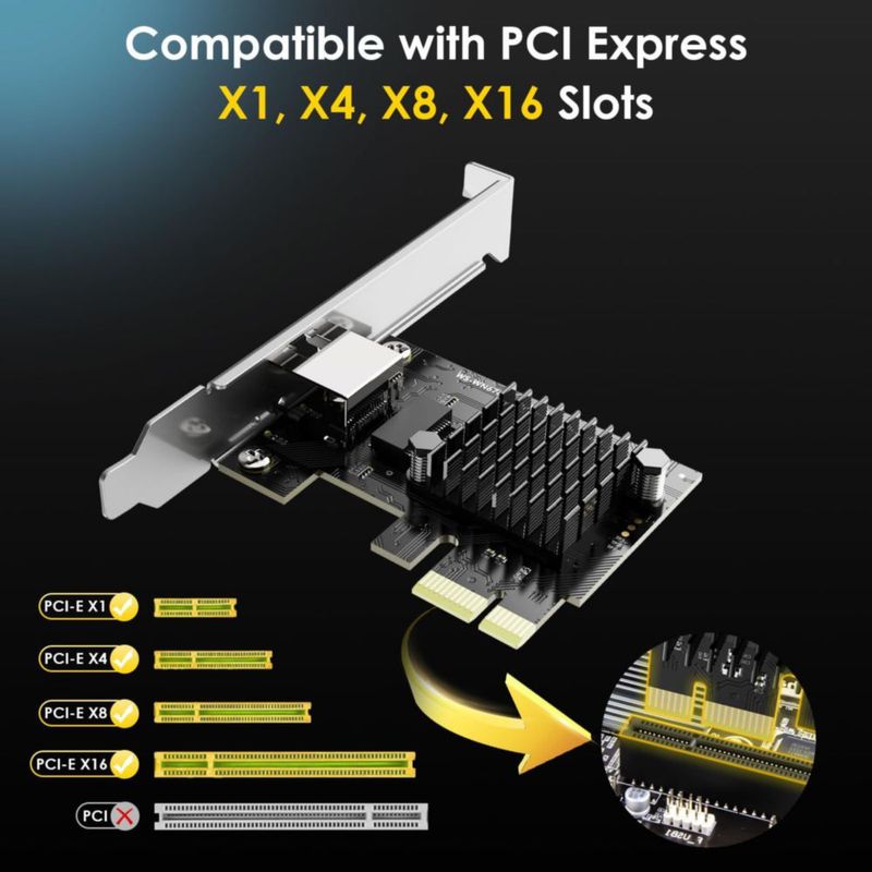 Tarjeta de red PCIe WAVLINK 5Gb RJ45 con blindaje metálico