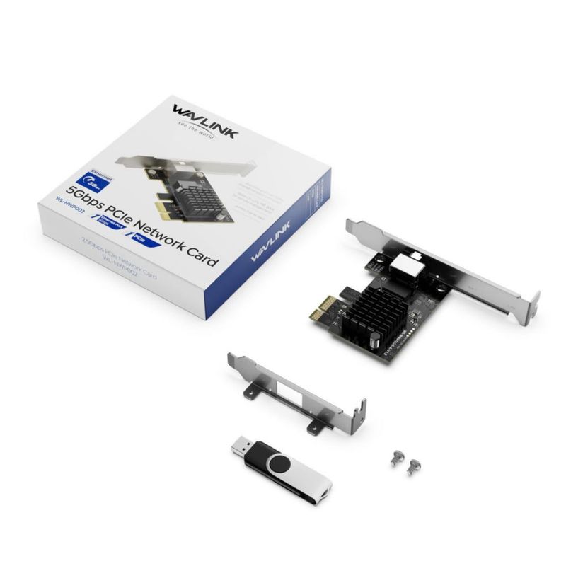 Tarjeta de red PCIe WAVLINK 5Gb RJ45 con blindaje metálico