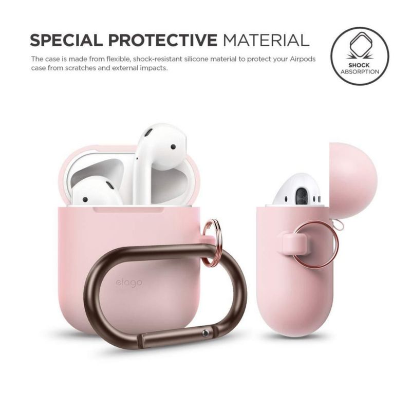 Estuche de silicona elago con llavero para AirPods 1 y 2