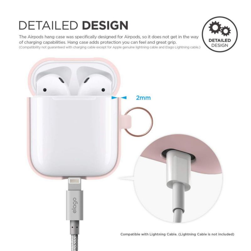 Estuche de silicona elago con llavero para AirPods 1 y 2