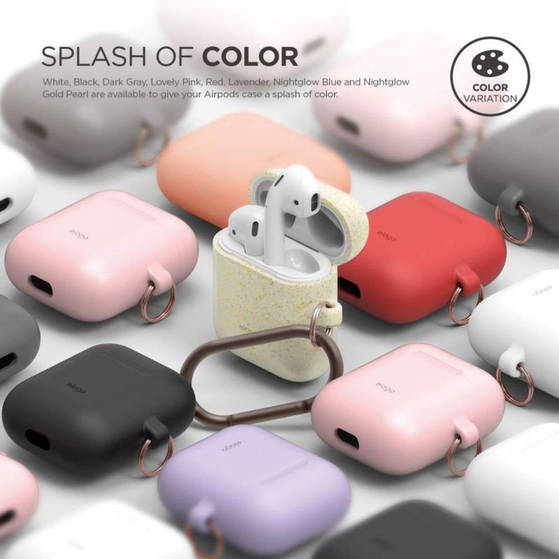 Estuche de silicona elago con llavero para AirPods 1 y 2