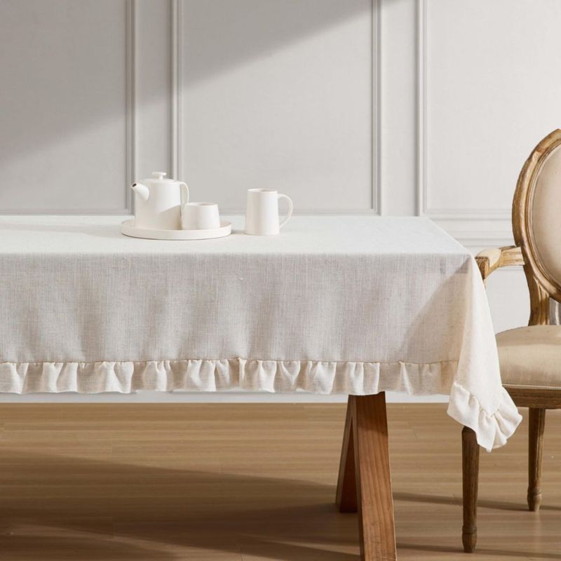 Mantel Laura Ashley Dothan de Lino y Poliéster 152 x 213 cm con Pliegues en Color Topo