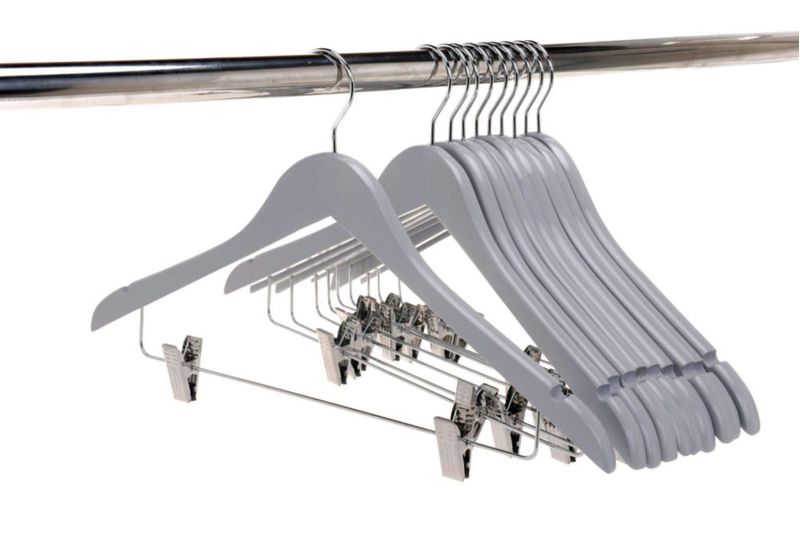 Perchas de ropa Quality Hangers 20 unidades 36 cm gris