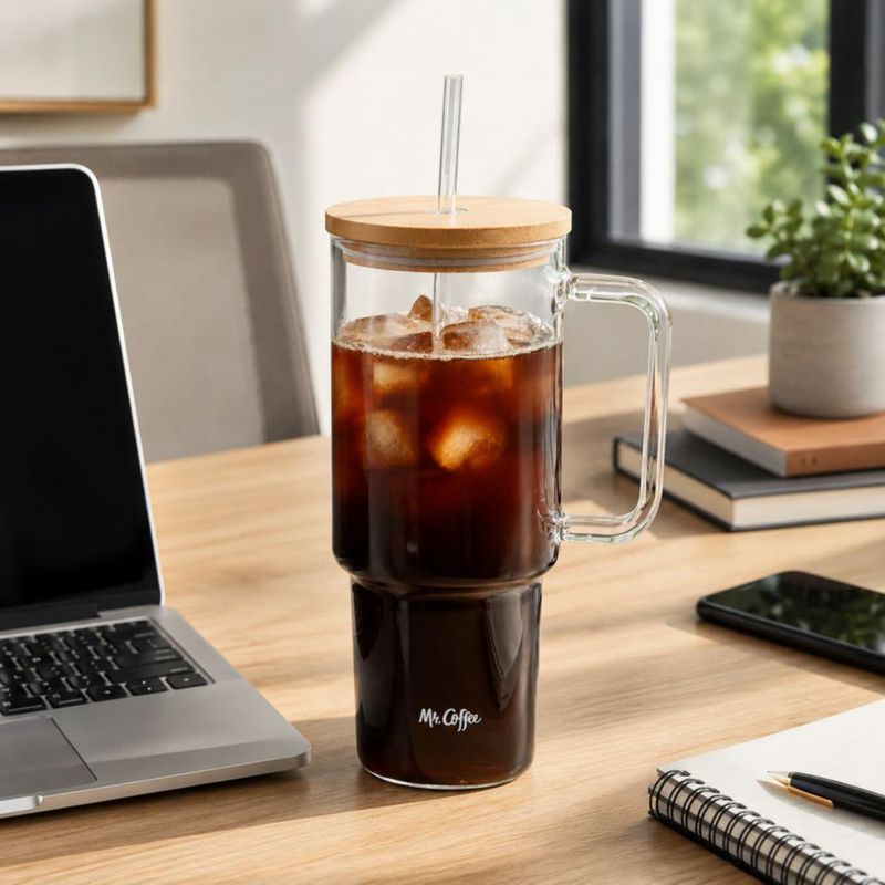 Vaso Mr. Coffee 1000 ml con tapa de bambú