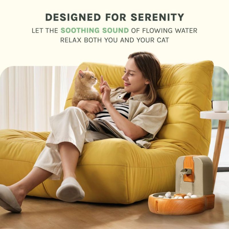 Fuente para Gatos PURRVANA Eco‑Amigable Zen Sin Salpicaduras