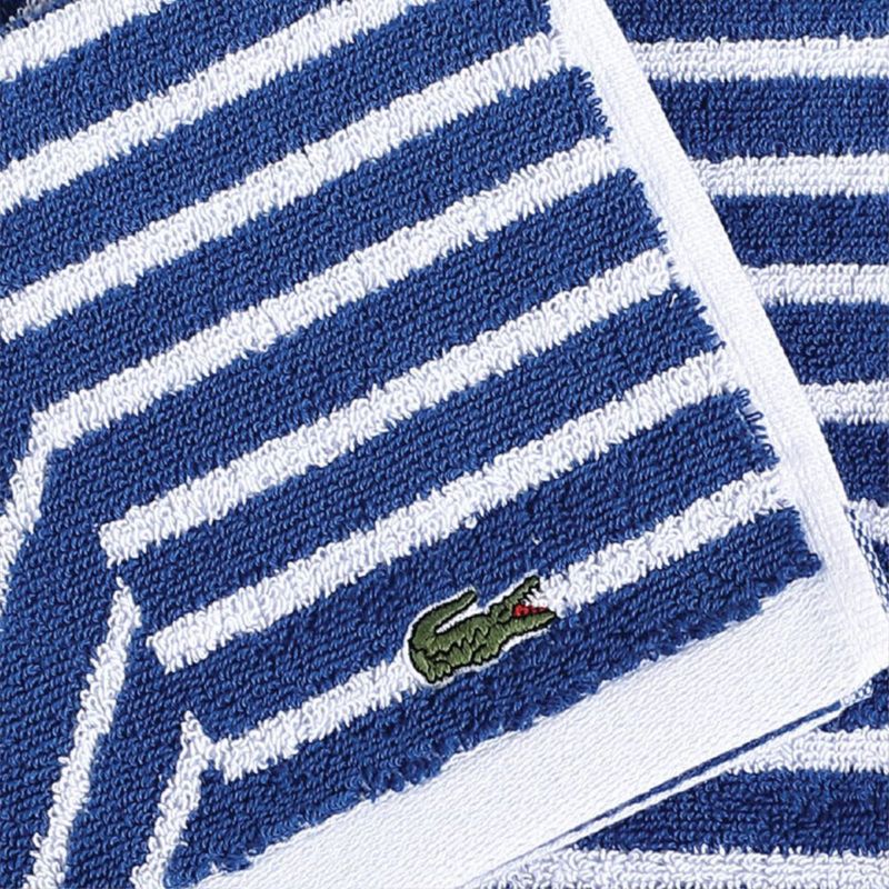 Toalla Lacoste 76 cm × 137 cm Azul Surf Algodón a Rayas
