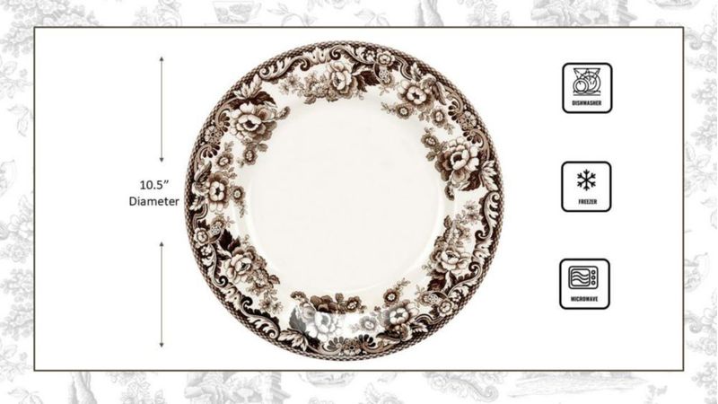 Plato de cena Spode 27 cm Conejo Marrón/Blanco