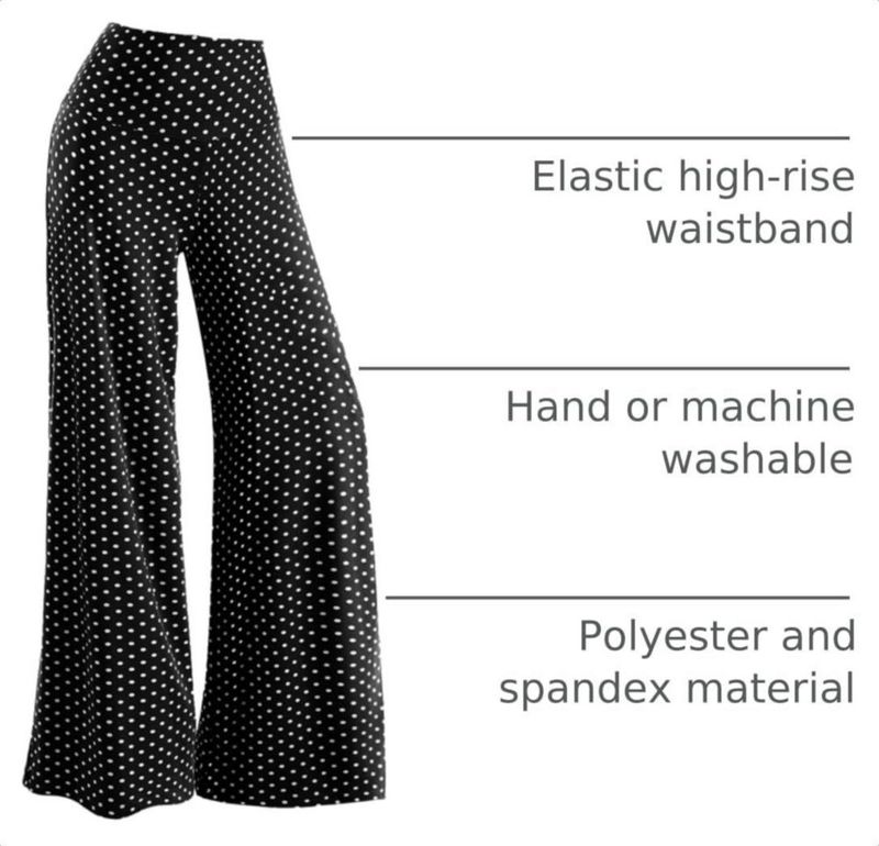 Pantalones Palazzo Arolina Pierna Ancha con Lunares y Cintura Alta
