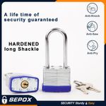 SEPOX Pack de 12 candados con la misma llave y grillete de 6 cm