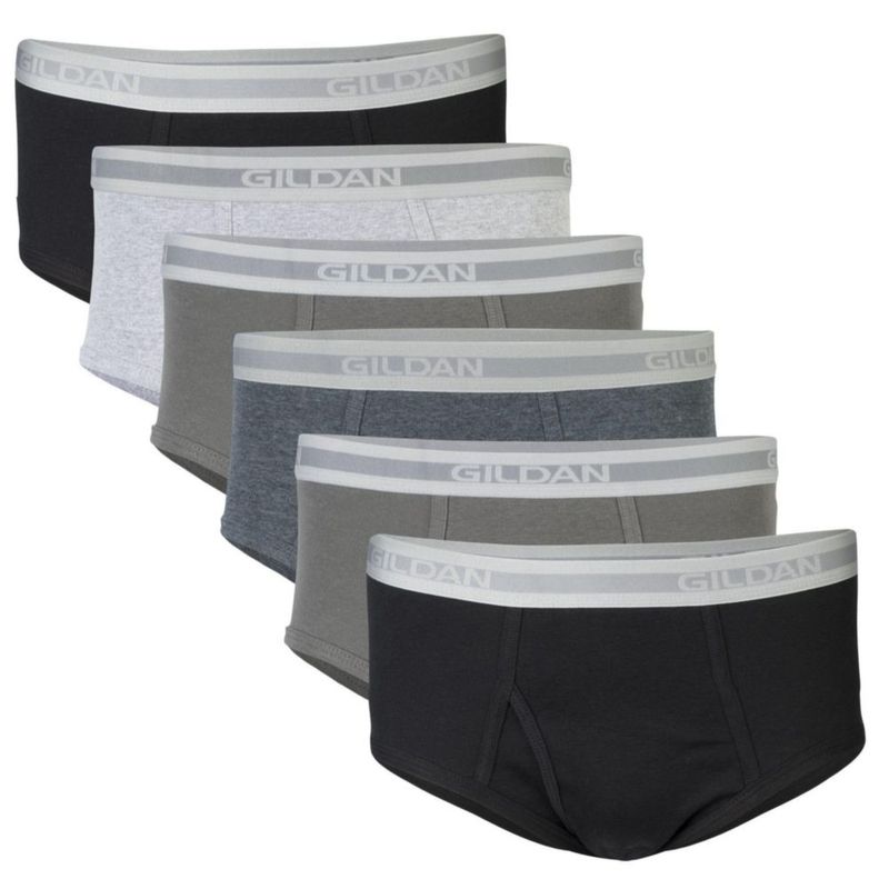 Calzoncillos Gildan XL - Pack de 6 (gris/negro)