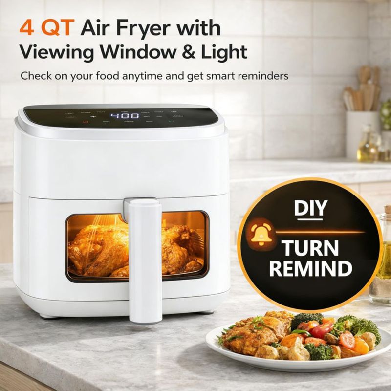 Freidora de Aire Simple Deluxe 4 cuartos Digital Blanca 1500W