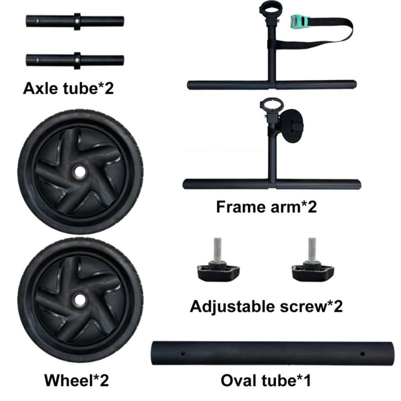 Carrito para Kayak HUIMENG Plegable 70 cm 75 kg Plateado+Negro+Naranja