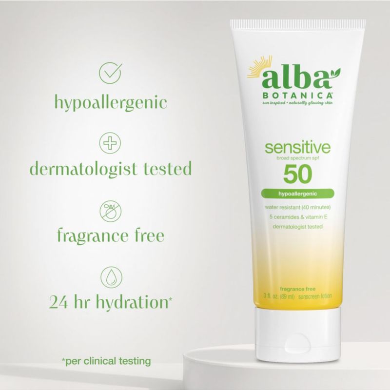 Protector solar Alba Botanica 89 ml SPF 50 para piel sensible