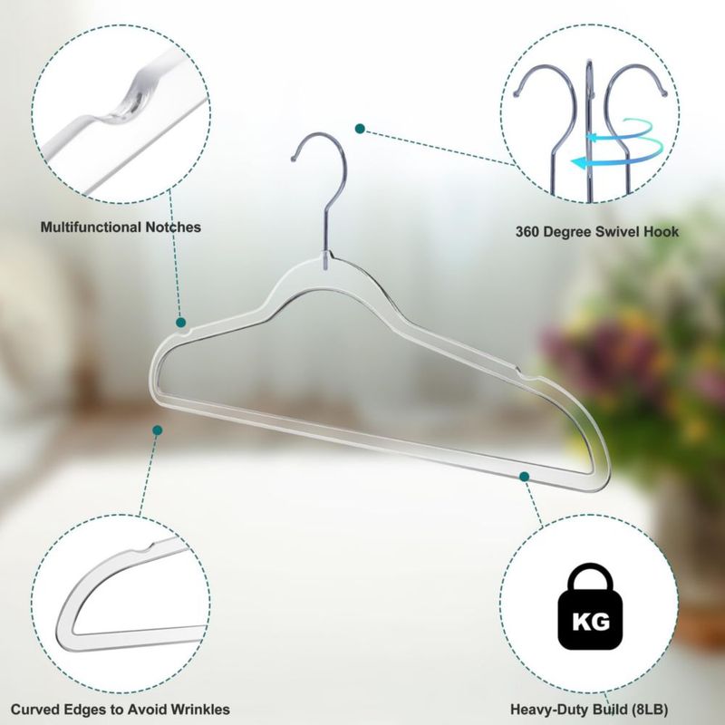 Perchas de ropa Quality Hangers 42 cm Pack de 50 transparentes