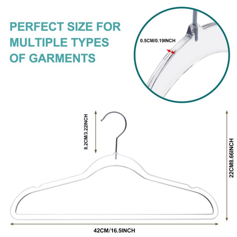 Perchas de ropa Quality Hangers 42 cm Pack de 50 transparentes
