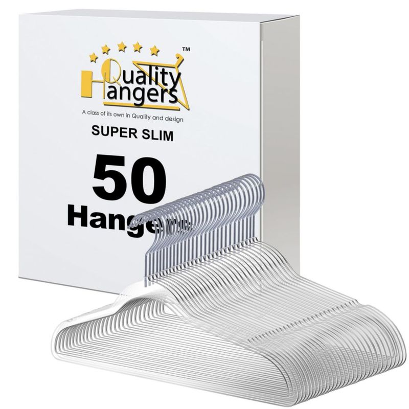 Perchas de ropa Quality Hangers 42 cm Pack de 50 transparentes