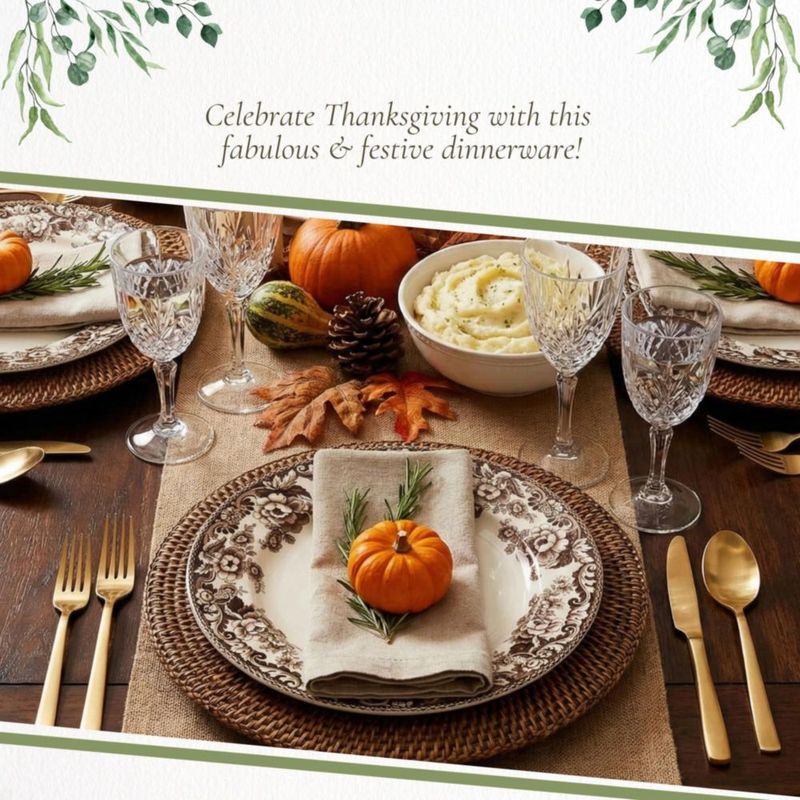 Juego de 4 platos de cena Spode Delamere de loza