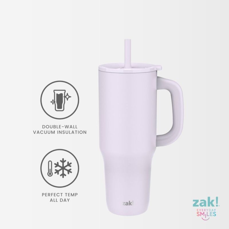 Vaso Térmico de Viaje Zak Designs 1183 ml Rosa con Pajilla