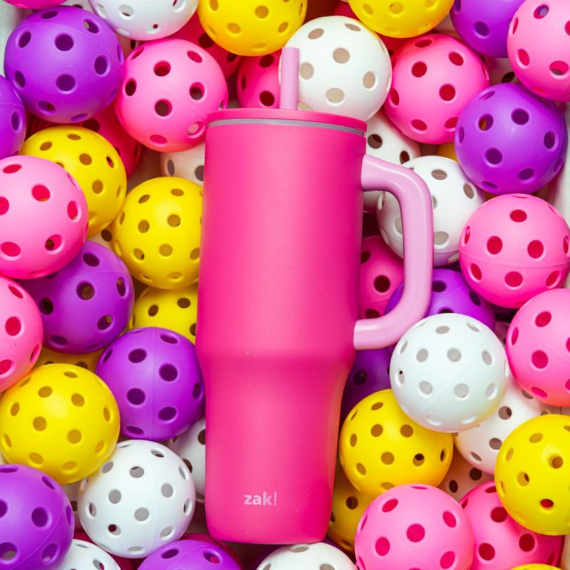 Vaso Térmico de Viaje Zak Designs 1183 ml Rosa con Pajilla
