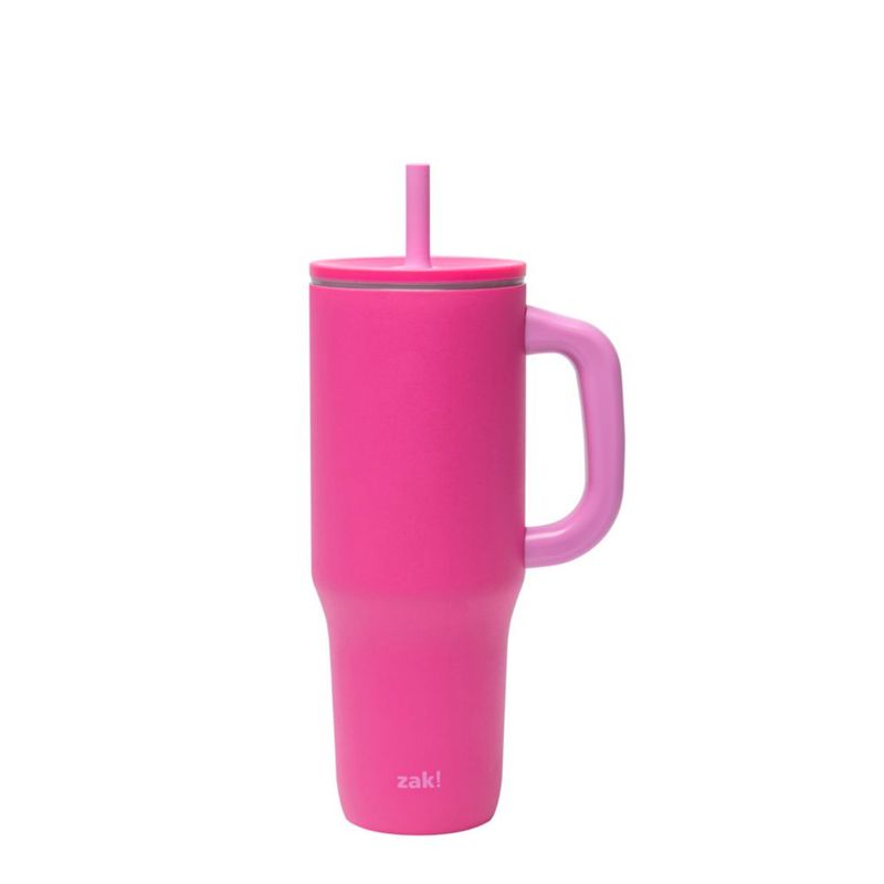 Vaso Térmico de Viaje Zak Designs 1183 ml Rosa con Pajilla