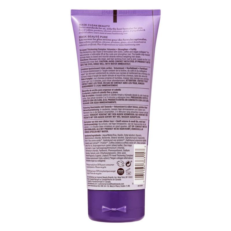 Mascarilla Capilar HASK Biotina 178 ml con Arcilla Engrosadora